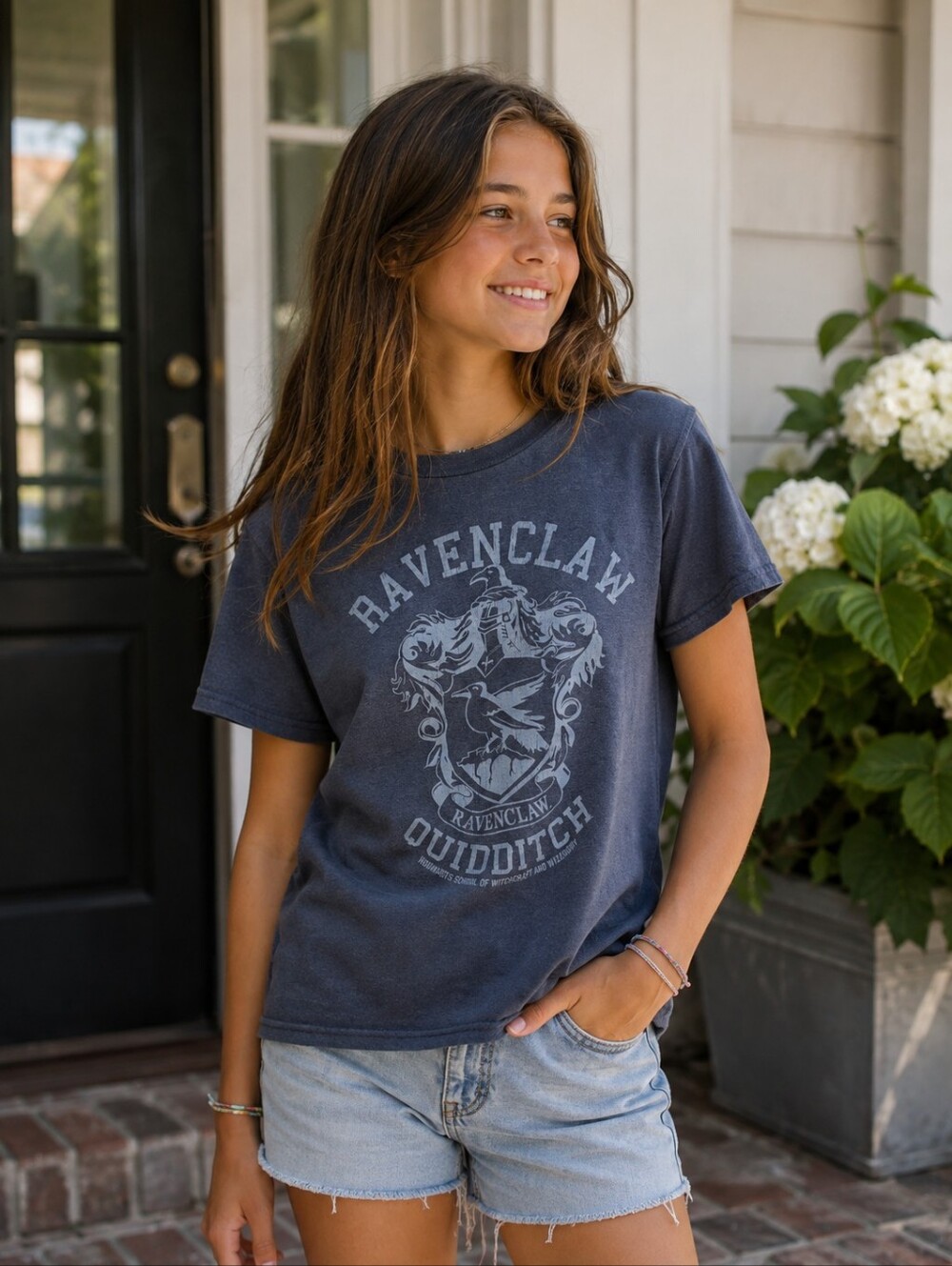 Blue Ravenclaw Harry Potter Kids T-shirt Large School Houses Quidditch Match